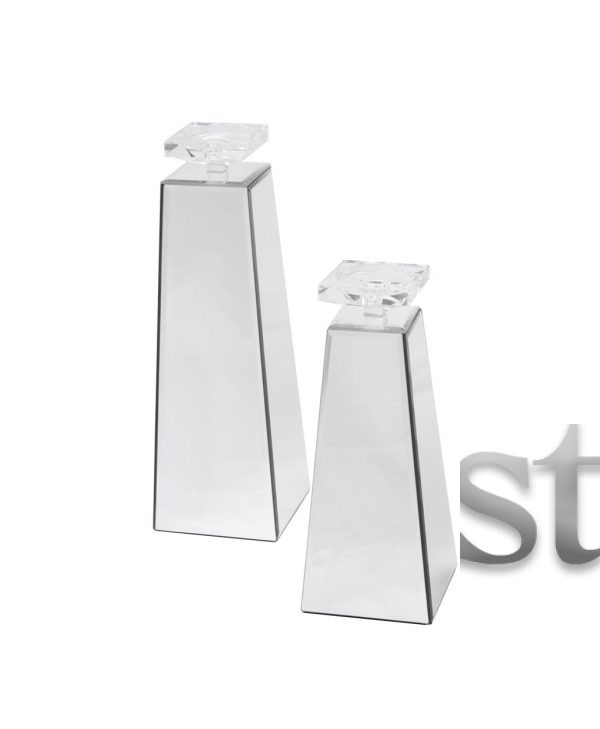 2pc Glass Candle Holder Set